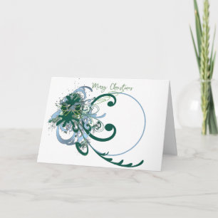 Merry Christmas Swirly Paint Splat... - Holiday Card