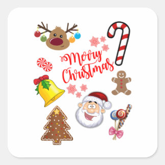 Merry Christmas symbols Square Sticker