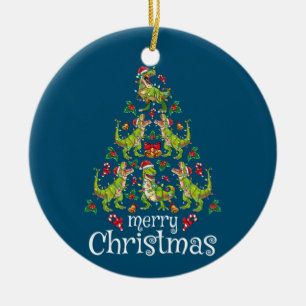 Merry Christmas T Rex Boys Kids Christmas Tree Rex Ceramic Tree Decoration