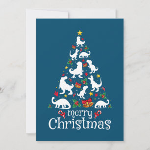 Merry Christmas T Rex Kids Boys Funny Christmas Holiday Card