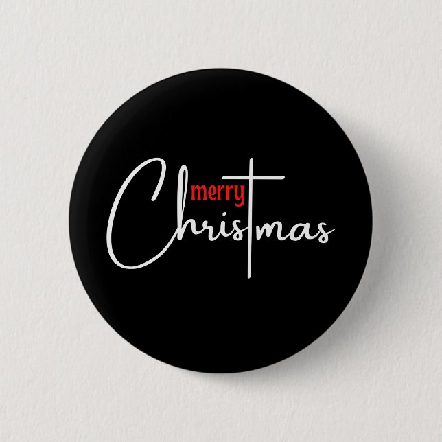 Merry Christmas T-Shirt 6 Cm Round Badge (Front)
