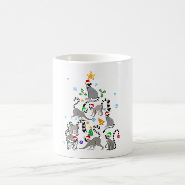 Merry Christmas T-shirt Lemur Christmas Tree Xmas  Coffee Mug (Center)