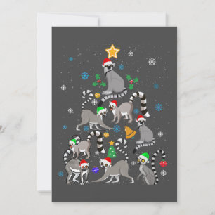 Merry Christmas T-shirt Lemur Christmas Tree Xmas  Invitation