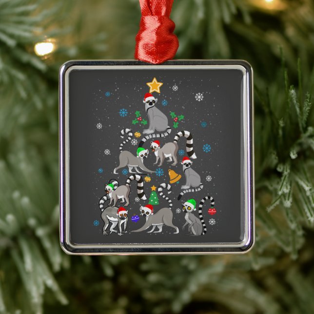 Merry Christmas T-shirt Lemur Christmas Tree Xmas  Metal Tree Decoration (Tree)