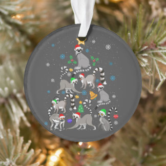 Merry Christmas T-shirt Lemur Christmas Tree Xmas  Ornament