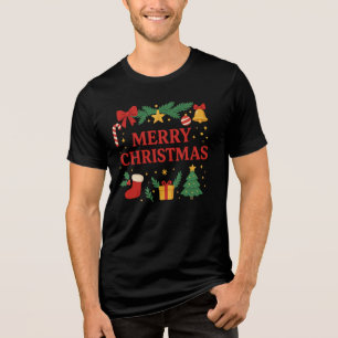 Merry Christmas T-Shirt Tri-Blend Shirt