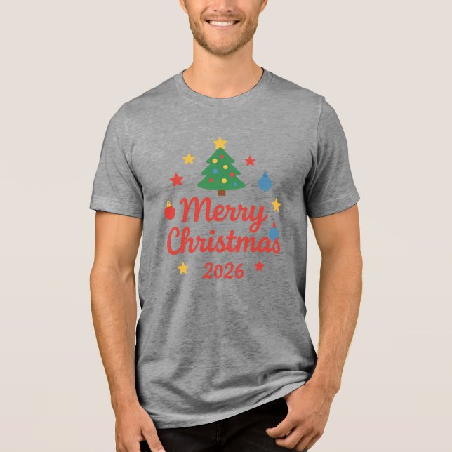 Merry Christmas T-Shirt Tri-Blend Shirt (Front)