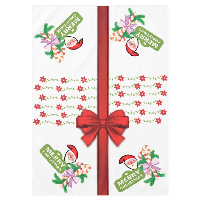 Merry Christmas Tablecloth, Santa Claus  Tablecloth (Front)