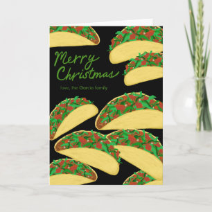 MERRY CHRISTMAS Taco Avalanche Delicious Custom Holiday Card