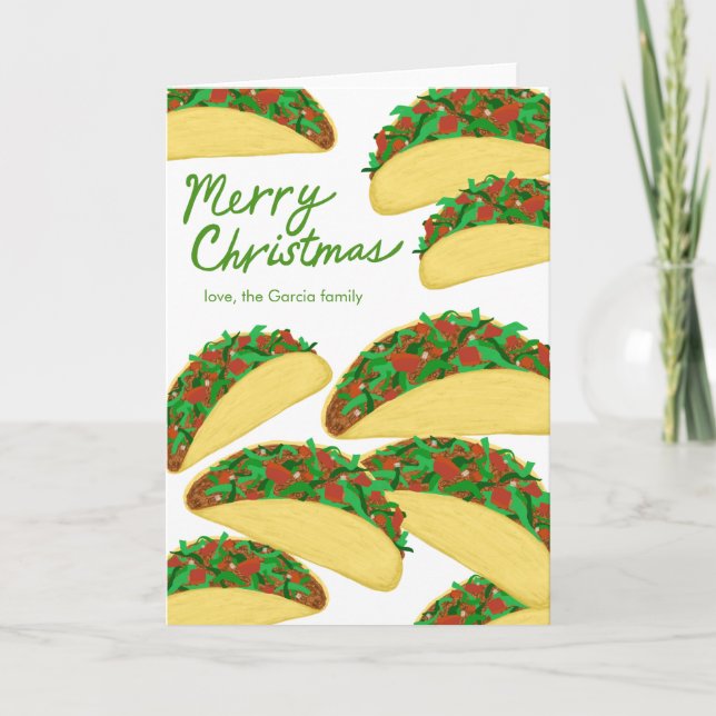 MERRY CHRISTMAS Taco Avalanche Delicious Custom Holiday Card (Front)