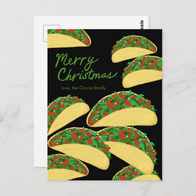 MERRY CHRISTMAS Taco Avalanche Delicious Custom Postcard (Front/Back)