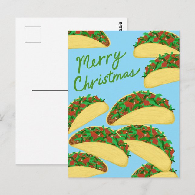 MERRY CHRISTMAS Taco Avalanche Delicious Holiday Postcard (Front/Back)