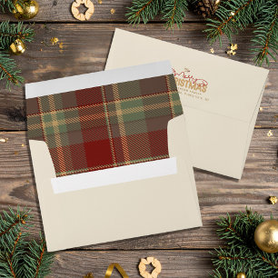 Merry Christmas Tartan Cream ID1141A Envelope