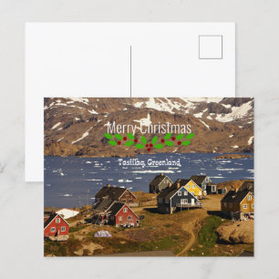 Merry Christmas, Tasiilaq, Greenland Holiday Postcard