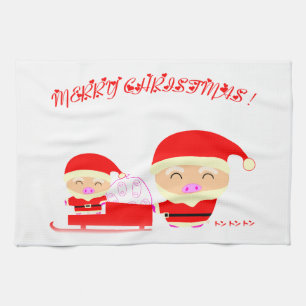 Merry christmas tea towel