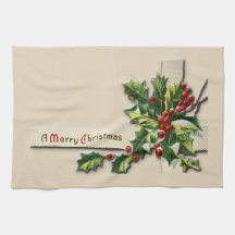 Merry christmas tea towel