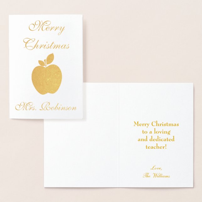 Merry Christmas Teacher Foil Card (Display)