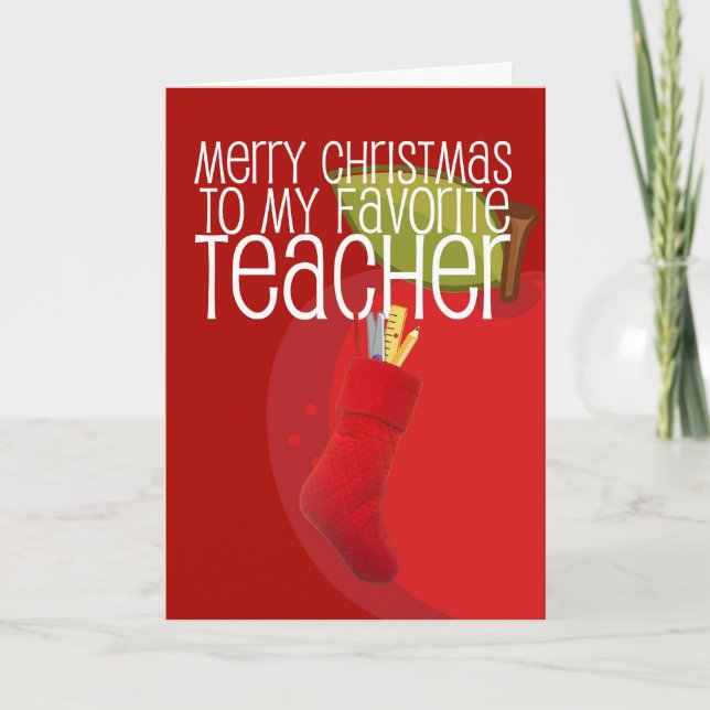 Merry Christmas Teacher Holiday Card (Front)