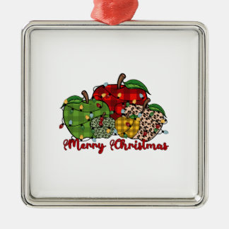 Merry Christmas Teacher Metal Tree Decoration