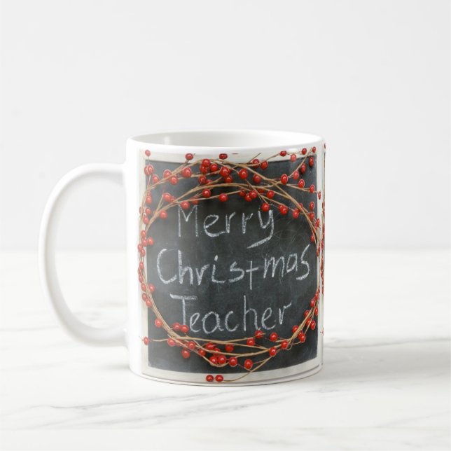 **MERRY CHRISTMAS TEACHER MUG** COFFEE MUG (Left)