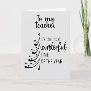 MERRY CHRISTMAS **TEACHER*** WITH LOVE HOLIDAY CARD