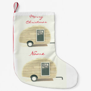 Merry Christmas teardrop travel trailer Small Christmas Stocking