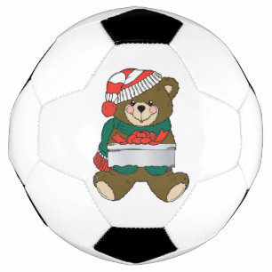 "MERRY CHRISTMAS" TEDDY BEAR FOOTBALL