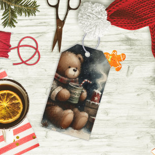 Merry Christmas Teddy Bear Gift Tags