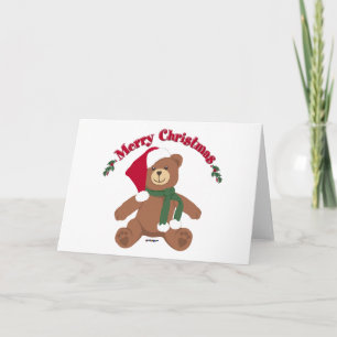 Merry Christmas Teddy Bear Holiday Card