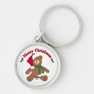 Merry Christmas Teddy Bear Key Ring