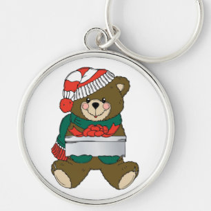 "MERRY CHRISTMAS" TEDDY BEAR KEY RING