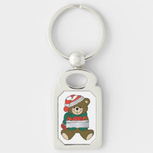 "MERRY CHRISTMAS" TEDDY BEAR KEY RING
