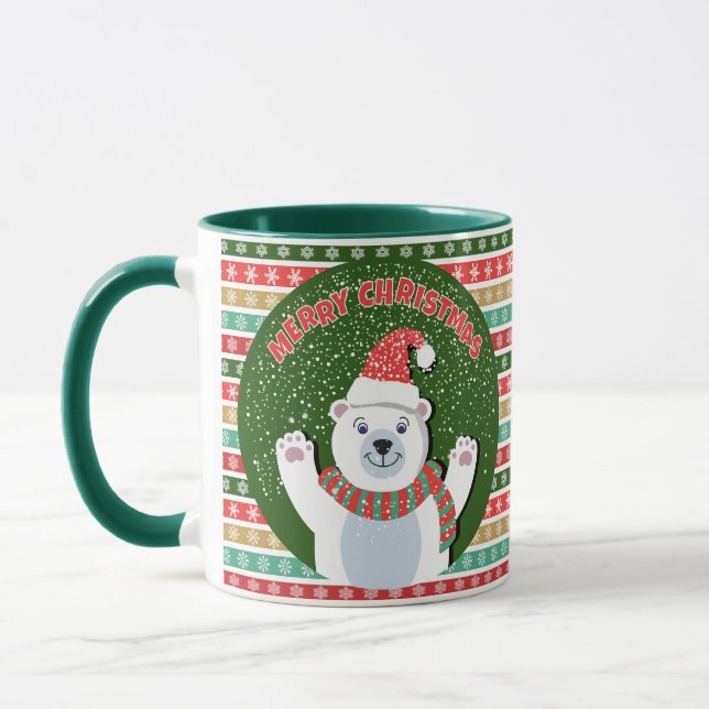 Merry Christmas Teddy bear Mug (Left)