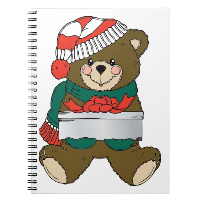 "MERRY CHRISTMAS" TEDDY BEAR NOTEBOOK (Front)