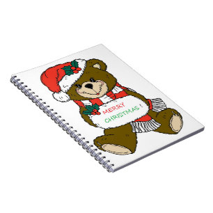 "MERRY CHRISTMAS" TEDDY BEAR NOTEBOOK
