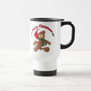 Merry Christmas Teddy Bear Travel Mug