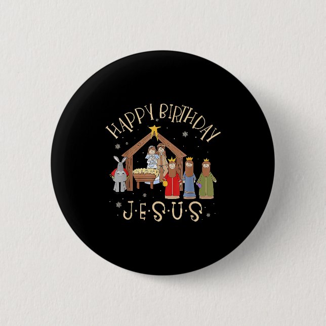 Merry Christmas Tee Uni-christian Family Group Chi 6 Cm Round Badge (Front)