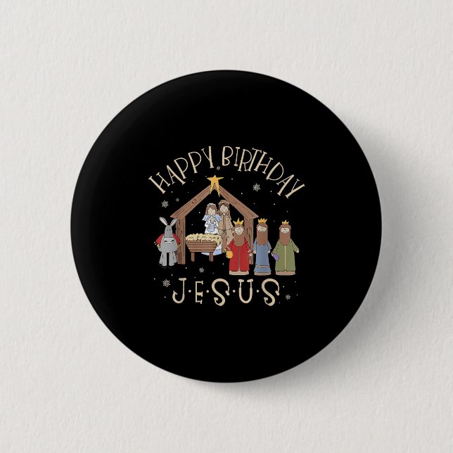 Merry Christmas Tee Uni-christian Family Group Chi 6 Cm Round Badge (Front)