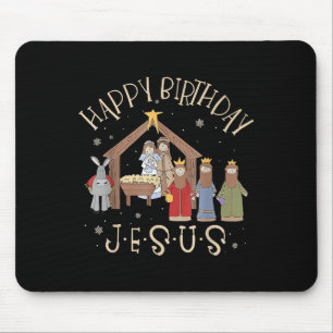 Merry Christmas Tee Uni-christian Family Group Chi Mouse Mat