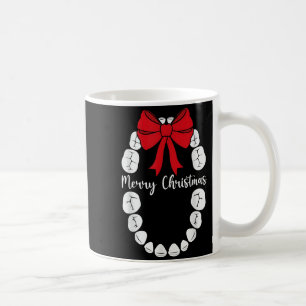 Merry Christmas Teeth Wreath Dental Christmas Shir Coffee Mug
