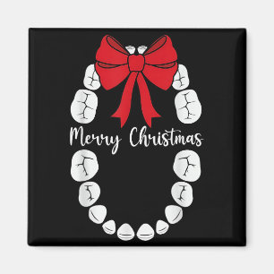 Merry Christmas Teeth Wreath Dental Christmas Shir Magnet