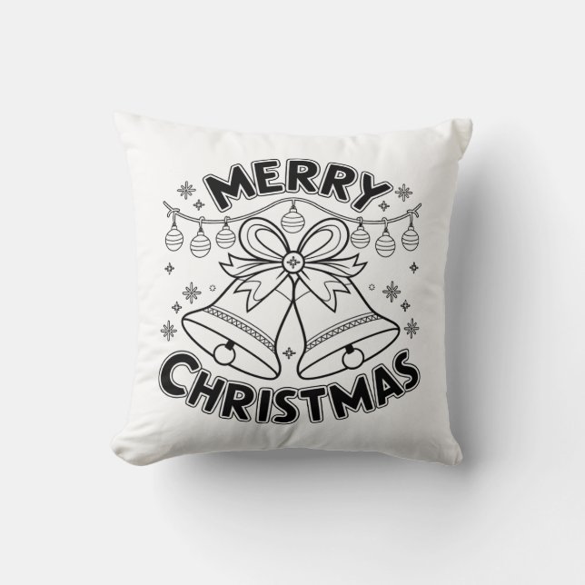 Merry Christmas Tekst Design - Klassieke Kerst Cushion (Front)
