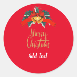 Merry Christmas TEMPLATE Classic Round Sticker