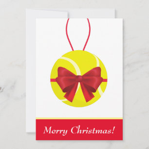 Merry Christmas Tennis Ball Gift & Red Bow Holiday