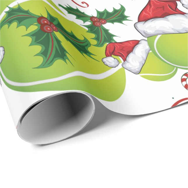 Merry Christmas Tennis Ball   Santa Wrapping Paper (Roll Corner)