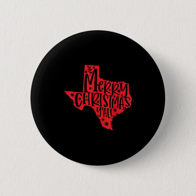 Merry Christmas Texas  6 Cm Round Badge (Front)