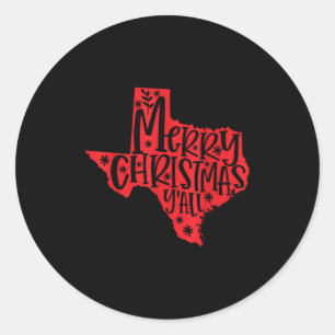 Merry Christmas Texas  Classic Round Sticker
