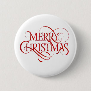 Merry Christmas text 6 Cm Round Badge