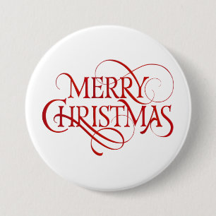 Merry Christmas Text 7.5 Cm Round Badge