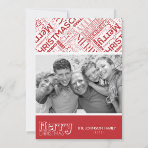 Merry Christmas Text Design 5x7 Flat Card
